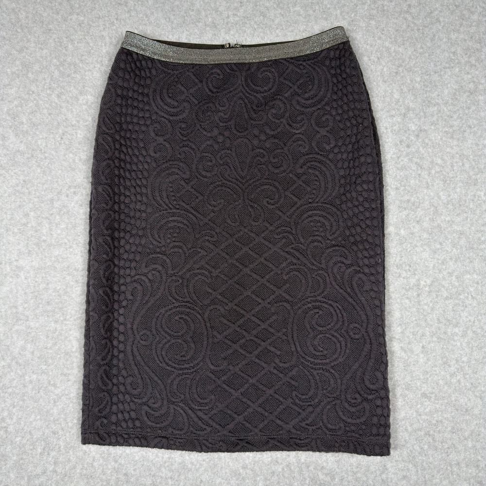 Moulinette Soeurs Anthropologie Textured Pencil Skirt Sz M Academia Baroque